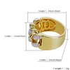 Bijoux pour hommes Anneaux Hip Hop Bling Iced Out CZ Royal Simulate Diamond Eternity Wedding Engagement Band Ring Men Love Accessories334E