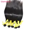 Trame Estensioni glamour dei capelli umani 4 pacchi Lunghezza mista Brasiliana peruviana indiana malese Capelli vergini Capelli lisci Tesse per Bl