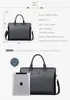 Mänskortsäkerheter Big Business Bag A4 Notebook Split Leather Formella arbetsväskor Male Crossbody Messenger Handbags219K