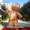 Jul Figur 4m / 3m Höjd Gullig uppblåsbar Gingerbread Man för Candy Store och Home Entrance