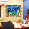 Muurstickers 3D de onderwater wereld slaapkamer Kamers Dolphin Stickers Muurstickers voor Kinderkamers Nautische Decor