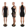 ANJAMANOR Sexy Night Club Dresses лето 2020 без рукавов вырезать зашнуровать бандаж мини-платье женщины Bodycon Vestidos D91-AA56