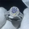 choucong Luxury Real Soild 925 sterling Silver ring Oval cut Diamond Engagement Wedding Band Rings For Women men Bijoux