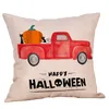 Halloween Décoration Taie d'oreiller Citrouille Voiture Taie d'oreiller Lettre Imprimer Coussin Coussin Couverture Fournitures de Fête Décoration de la Maison DBC VT0575