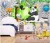 3D foto carta da parati personalizzata 3d murales carta da parati 3d muro di mattoni del fumetto piccolo panda bella camera dei bambini camera dei bambini sfondo murale