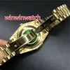 40 mm leuchtendes mehrfarbiges Zifferblatt, automatische Doppelkalender-Indexmarkierungen, Gelbgold-Herrenuhren mit fester geriffelter Lünette, Armbanduhren