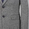 2019 Nya Bröllop Tuxedos Mäns Vintage Wedding Suit 3 Pieces Tweed Fleck 2 Knapp Ullgrå Skräddarsydd Fit Groom Wear Jacket Pants Vest