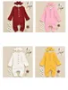 Vår Höst Baby Artikel Pit Kläder Ställer Barn Långärmad Jumpsuit + Huvudband 2st / Set Boutique Barn Solid Romper Kläder M2188