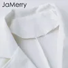 Jamerry Sexy Black Double Bestoded BlazerドレスオフィスドレスローブブレザーホワイトドレスプラスサイズのスリムボディコンワークドレスQ190402
