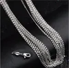 2MM 925 sterling silver Plated sideways chain 16 18 20 22 24 26inch MC15 unisex 925 silver plate Lobster Clasps Chains