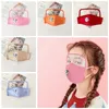 2 in 1 Face Shield Mask Anti Dust Breath Valve Face Masks Washable Mouth Muffle Kids Cartoon Eye Shield Mask without Filter CCA12292 100pcs