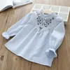 Enfants Fille Chemises Brodées Fleur Filles Chemise À Manches Longues Enfants Tops Designer Enfant Tenues Boutique Enfants Vêtements 5 Styles DW4206