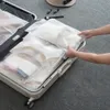 Fosco claro armário organizador saco de armazenamento tranparent zíper saco de plástico produtos de higiene pessoal meias roupa interior à prova dwaterproof água saco poli para travel249t