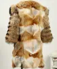 アライグマの毛皮の袖の冬の厚い毛皮のジャケットの女性の長いキツネ送料無料F673