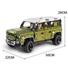 Voiture verte tout-terrain Land Car Rover Defender SUV, blocs de construction MOC 93018 42110, véhicule technique 13175, jouets éducatifs d'anniversaire, cadeaux pour enfants