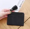 DHL 50 sztuk Monety Portonosze Kobiety PU Pure Card Holder Krótki portfel z Tassel 6Colors