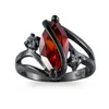 Kreatywne 14KT Black Gold Horse Eye Ruby Pierścień 18K Gold wypełniony złotem Szmaragdowy różowy szafirowa biżuteria Kobiety Wedding zaręczynowe Cocktail9007190