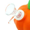 2.1 "Halloween Jaune Orange Citrouille conduite d'eau Silicone bong dab rig avec bol en verre narguilé portable
