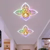 Crystal Flowers Leaves Ceiling Light Hallway Porch Entrance Aisle Balcony Spotlight Modern Simple 3W LED Ceiling Lamp