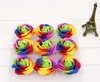 Rainbow 7 colorful Rose Soaps Flower Packed Wedding Supplies Gifts Event Party Goods Favor Toilet soap Scented bathroom accessories