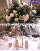 Arco alto di supporto per fiori in metallo dorato per decorazione di nozze Espositore per fiori con composizione floreale senyu0005
