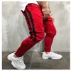 Män Casual Gym Slim Sports Fit Byxor Tracksuit Bottoms Skinny Joggers Sweat Drwastring Track Pants