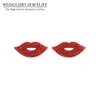 Orelhas Estilo Neoglory Anti Allergy Sexy Red Lip cristal brincos para mulheres natal na moda Acessório Presente para Namorada