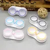 Contact Lens Case Holder Plastic Objective Travel Portable Case Storage Container Colorful Eye Box Fast Shipping F3550