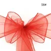 5pcs New Candy Color Satin Silk Cloth Chair Seat Back Bow Belt Band DIY Ribbon Wedding Christmas Party Decoration Supplies