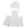 Ensemble de Costume de Chef unisexe pour bébé, accessoires de photographie blancs pour la maison, cadeau confortable, respirant, Costume de cuisine pour Studio Photo, tablier et chapeau