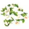 2.4m Artificial Plastic Rose Flower Green Leaves Garland Home Garden Wedding Party Decorations