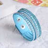 Fashion- Cheapest Multilayer Rhinestones Wrap Bracelet Rhinestone Deluxe Bracelet Single Wrap Leather Bangle Jewelry Accessories for Women