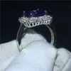 Bague de promesse étincelante en argent Sterling 925, coupe coussin, diamant 4ct, bague de mariage pour femmes, bijoux de doigt, cadeau