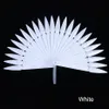 24 pcs Clear Unhas Falsas Dicas Acrílico Fan Forma Prática Exibição Natural Transparente Branco Polonês UV Gel Fake Nails Tool Ly1503-1