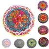 Ny design mångfärgad mandala blå blomma golv kuddar runt bohemiska kudde kuddar kuddar täcke fall #xt kuddefall