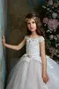 Flower Girl Dresses Ball Gown Tulle Floor Length Bow Portrait Sleeveless Communion Pageant Prom Party Dresses