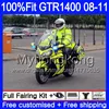 Kawasaki GRT1400 08 09 10 11 255HM.32 GTR-1400 08 11 GTR 1400 2008 2009 2011フェアリングライトイエローキット