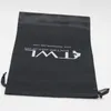 50 pièces sacs en Satin noir emballage perruque de cheveux Extension cadeau sac sacs à cordon personnalisés 18x30/30x40cm pochette de rangement