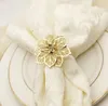 Fashion Napkin Rings Upscale Gold Flower Rhinestone Wedding Party Napkin Ring Home Hotel Beautiful Table Decoration Free DHL SN2780