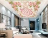 カスタム3Dフラワー壁紙繊細な花飾る屋内天頂シルク壁画壁紙