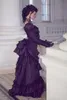 Victoriaanse Gothic Prom Dresses Lange Mouwen Pick Ups Vintage Party Formele Toga Vloer Lengte Avondjurk voor Bruid