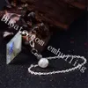 5 Pcs Puissant Labradorite Cristal Double Terminé Pendentif Pendule À Facettes Naturel Gris Point De Pierre De Lune Collier Magique Sacré Féminin