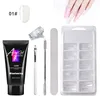 Nail art kits smärtfri förlängning gel manikyr pappersfack snabb kristall modell smärta mindre kristaller lim set gratis skepp 3sets