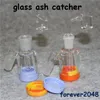 Glass Ash Catcher with Silicone Container 14mm 18mm ashcatchers for glas oil rig bongs water pipe ashcatcher