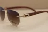 Luxury-2019 Verres de soleil haut de gamme en gros Hot Style Samll Diamond Sunglasses Men Buffalo Buffalo Lunes Horne Taille du cadre: 57-18-140 mm