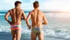 Austinbem Rainbow Men Swimwear Mens Swim Briefsセクシーな三角形の水泳トランクサーフスイミングショーツ202