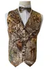 Novelty Camo Groom Vest Tree Trunk Leaves Spring Camouflage Wedding Vests Slim Fit Prom Men Vests