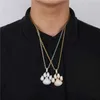 Hip Hop glacé chaîne patte chien chat griffe collier cubique Zircon or argent couleur pendentif pour homme femmes
