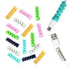 100pcs/lot Silicone Spiral Cable Protector USB Charging line saver For Mobile Phone cable protection Cord Holder Cable Organizer