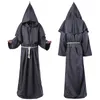 Costume Médiéval Hommes Femmes Vintage Renaissance Moine Cosplay Cowl Friar Prêtre À Capuche Robe Corde Cape Cape Vêtements 7 Couleur Sélectionner Taille (S-XL